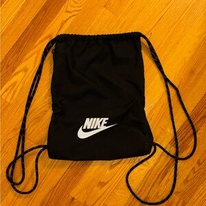 Nike Black and White Drawstring Backpack